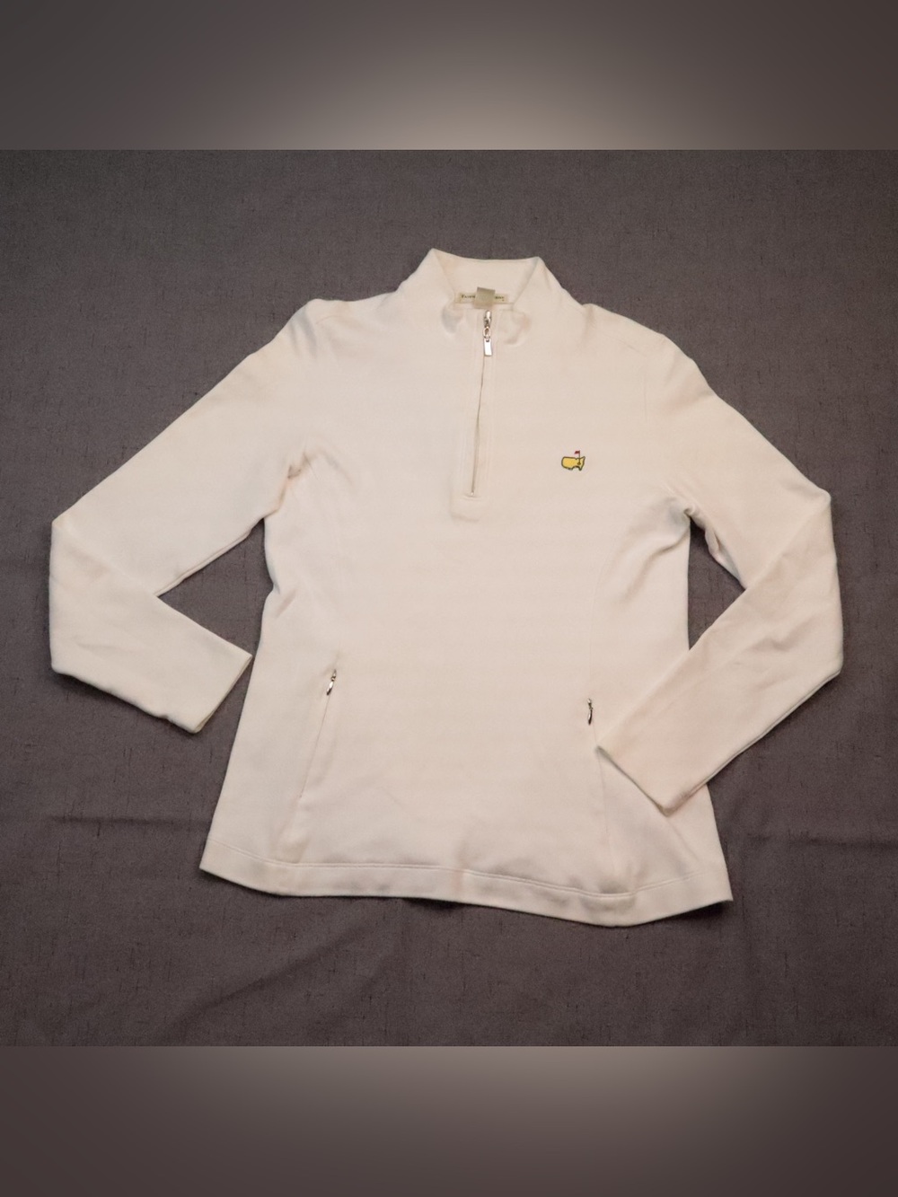 Fairway & Greene Masters Tournament 1/4 Zip Pullover Women White Pima Cotton M⁠